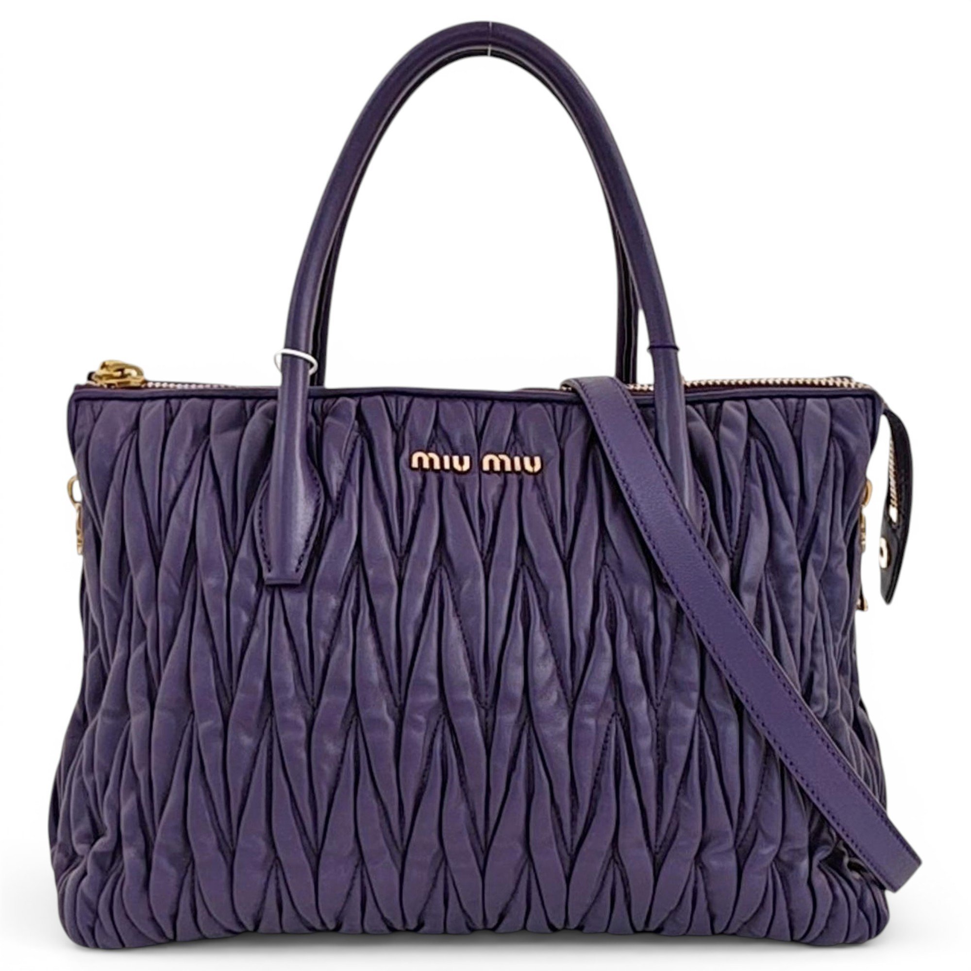 Miu Belle leather handbag