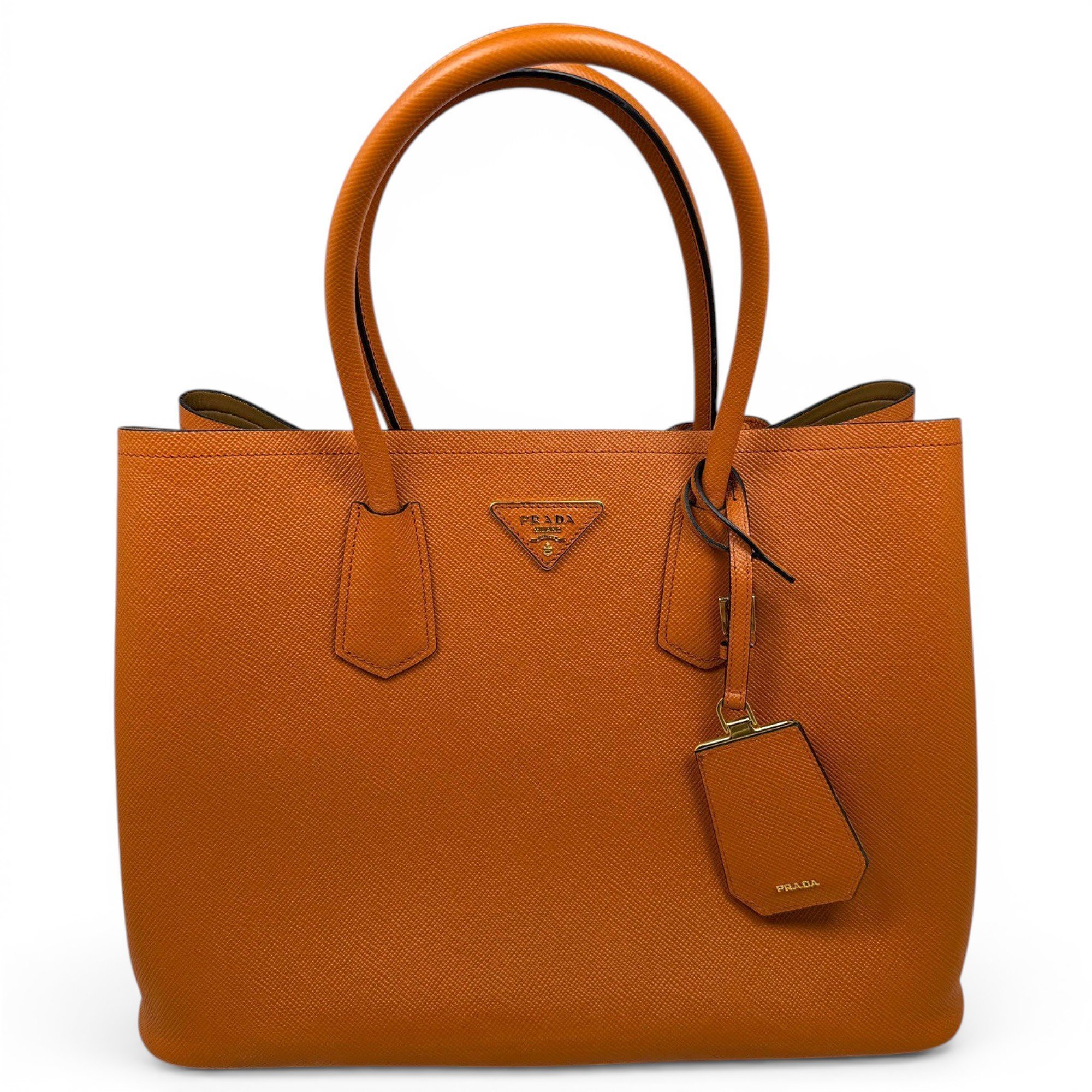 Double leather handbag