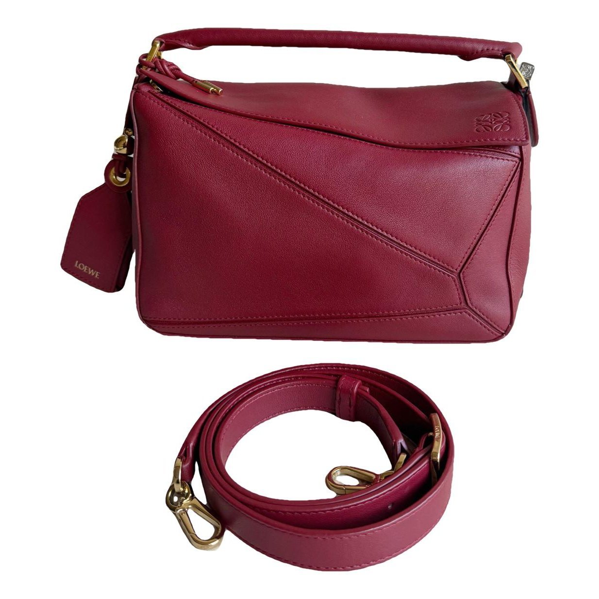 Puzzle leather handbag