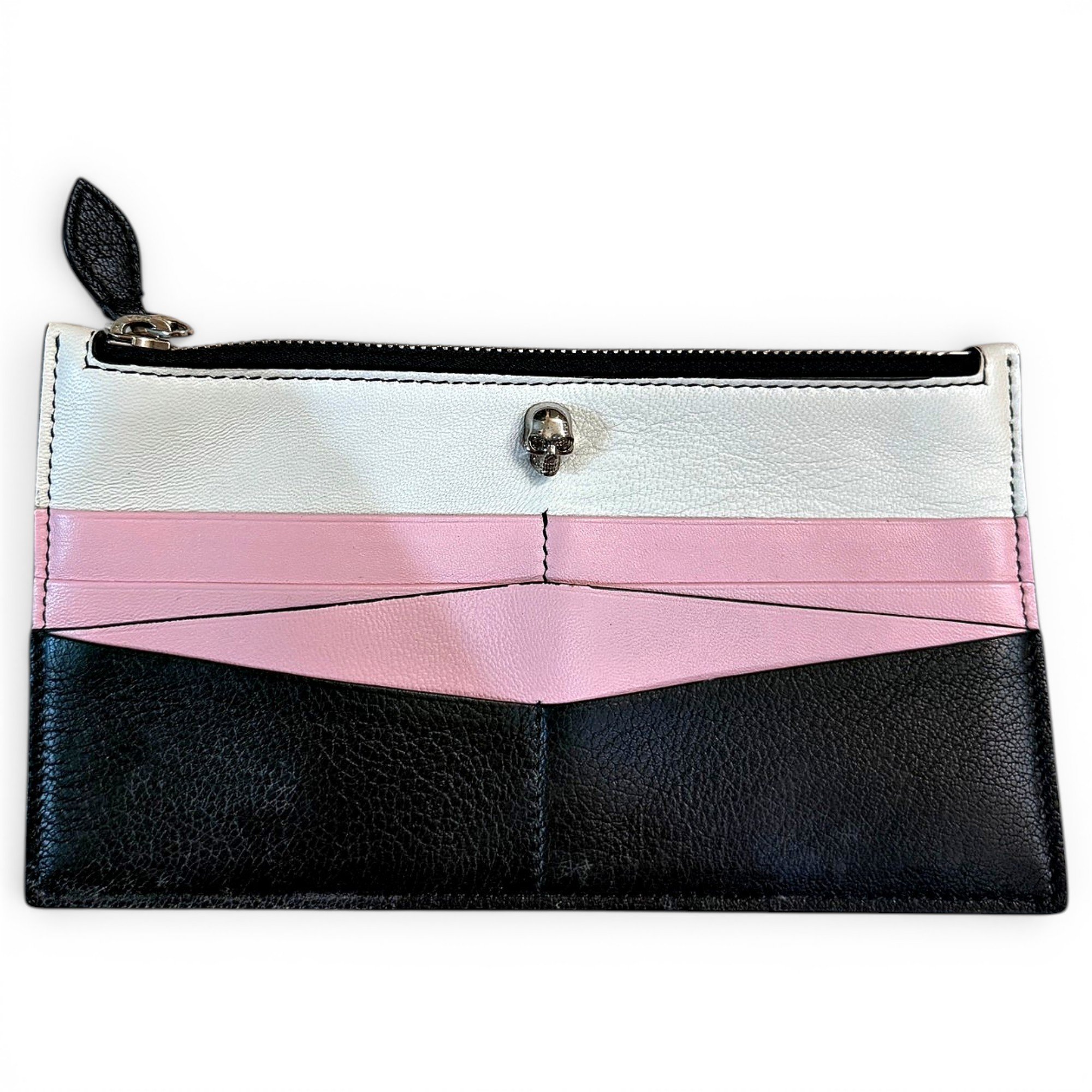 Leather clutch bag