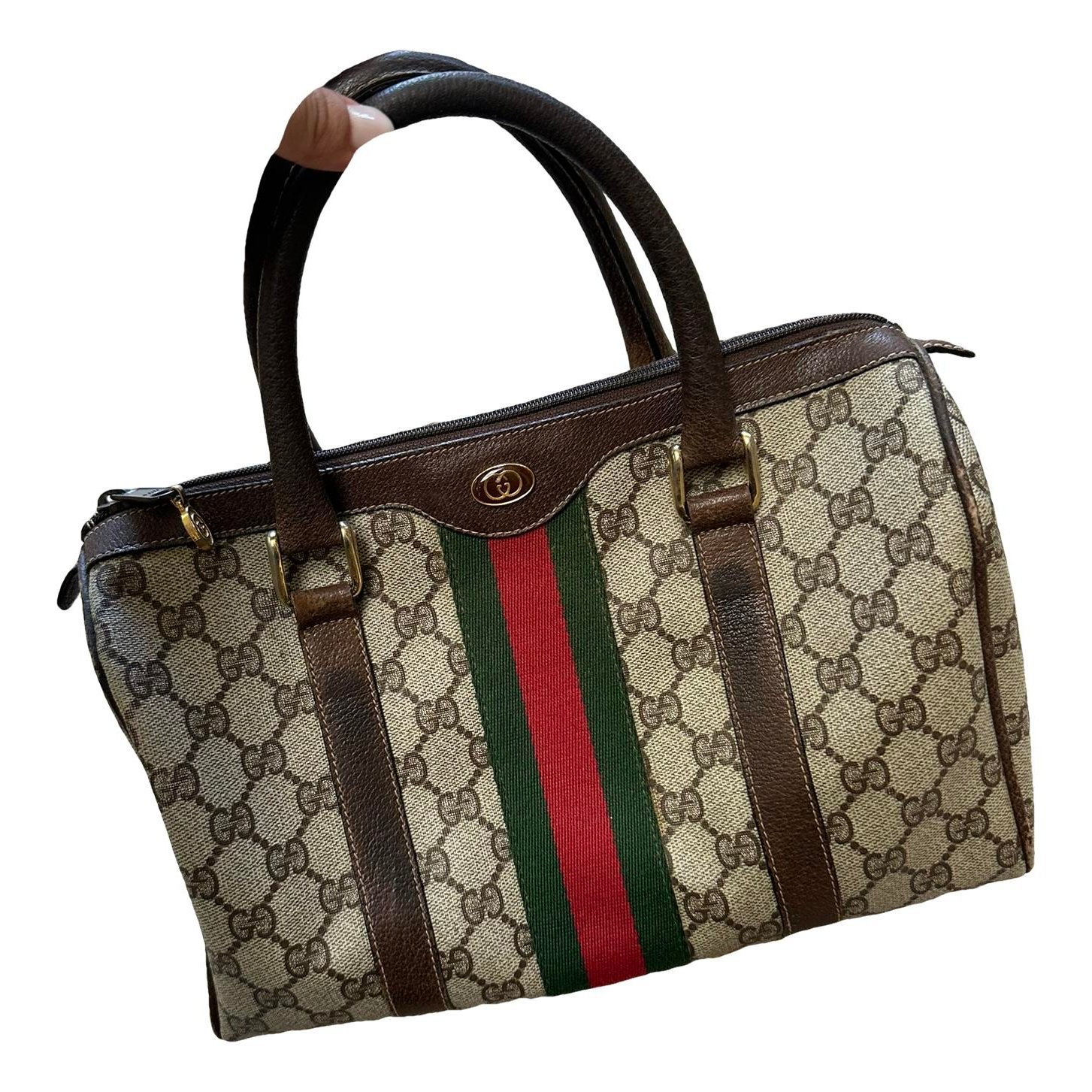 Ophidia Boston leather handbag