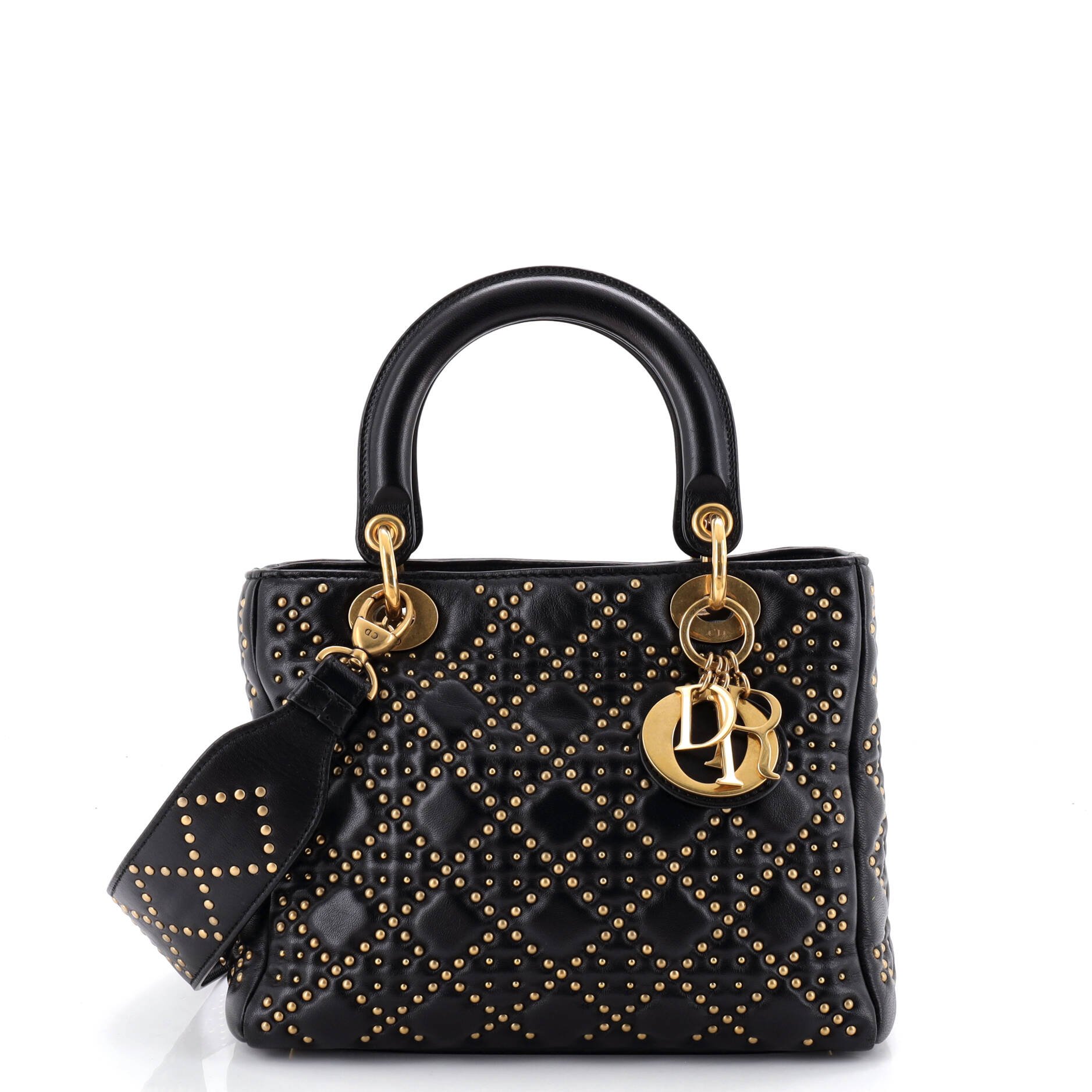 Supple Lady Dior Bag Cannage Studded Lambskin Medium