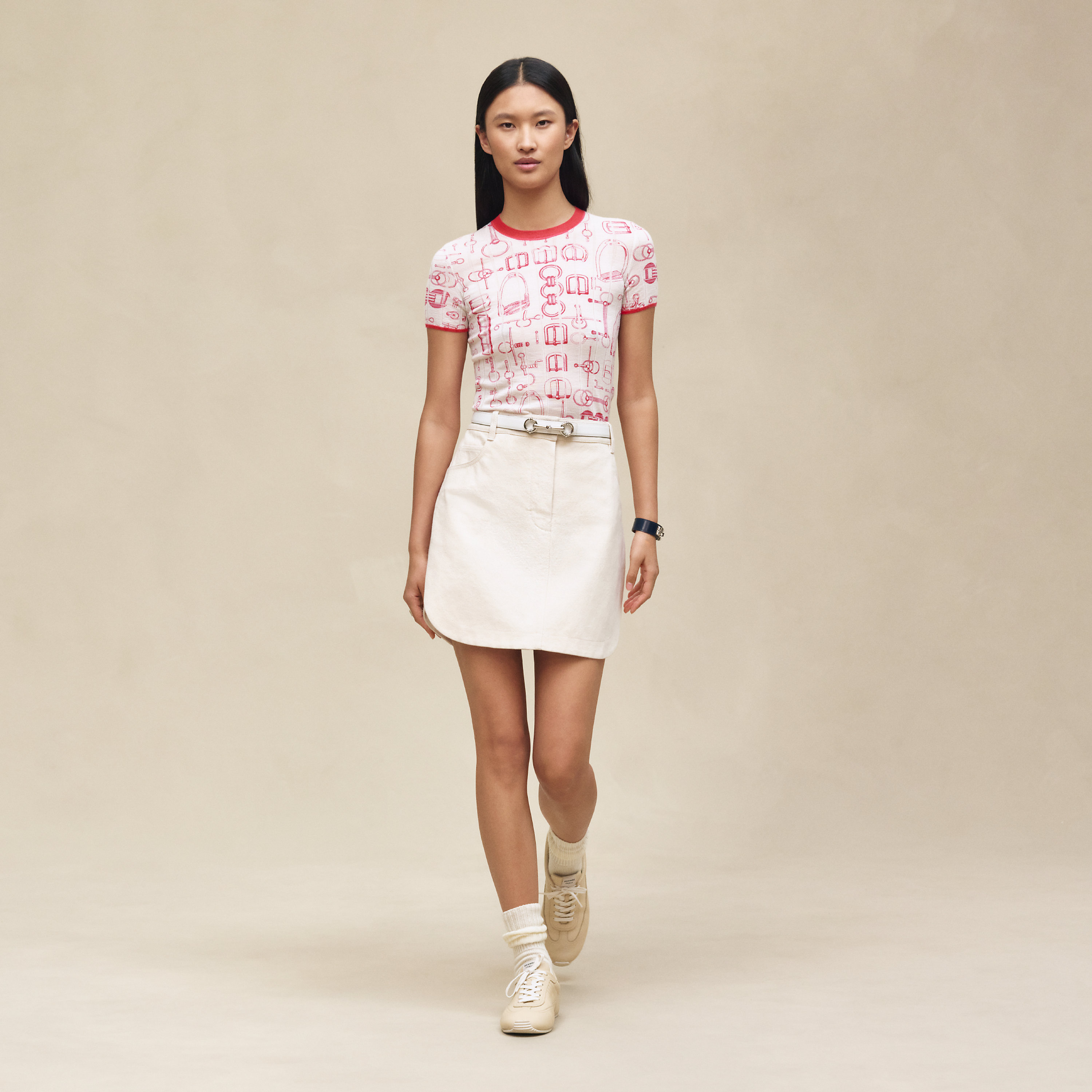 "Cahier du Colporteur" short-sleeve sweater