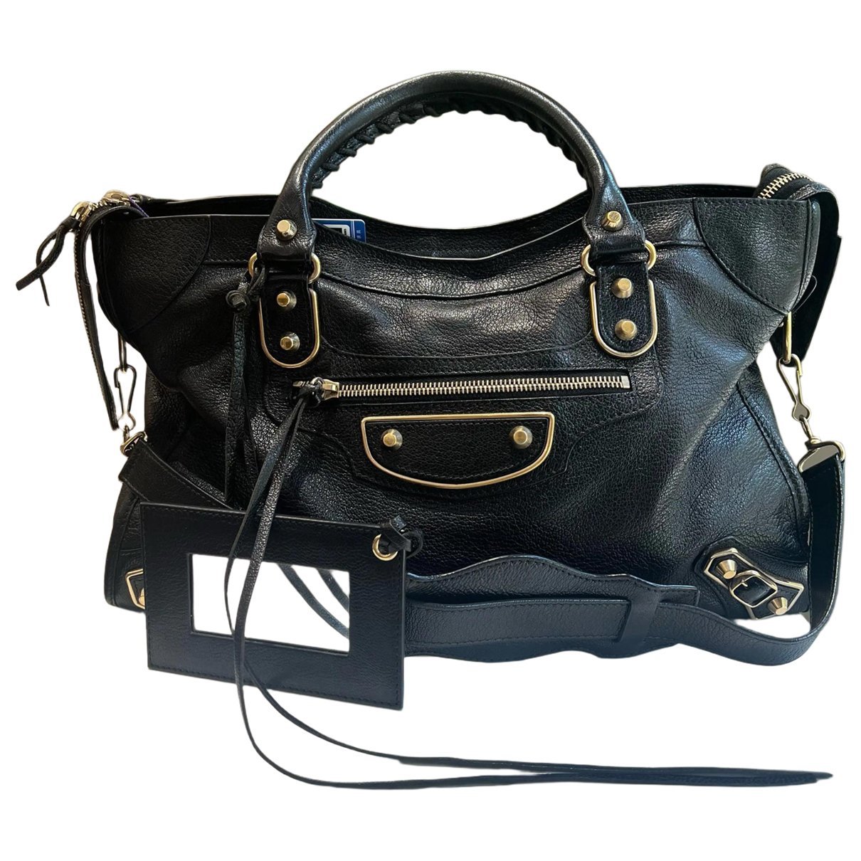 City leather handbag