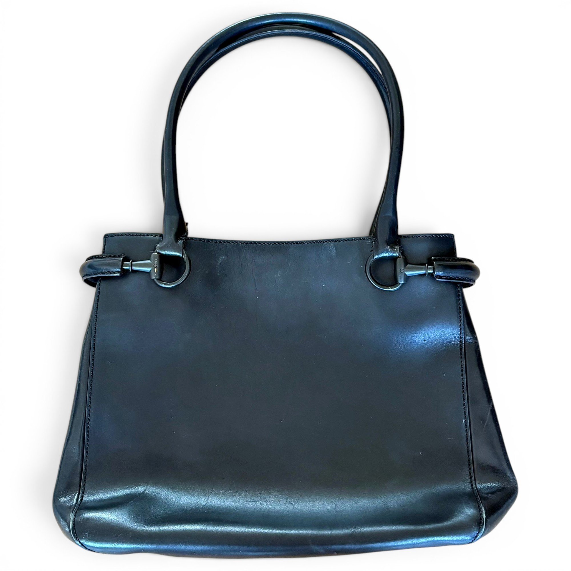 Half Horsebit leather handbag