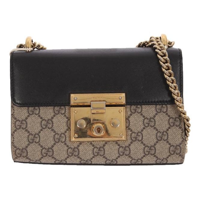 Padlock leather handbag