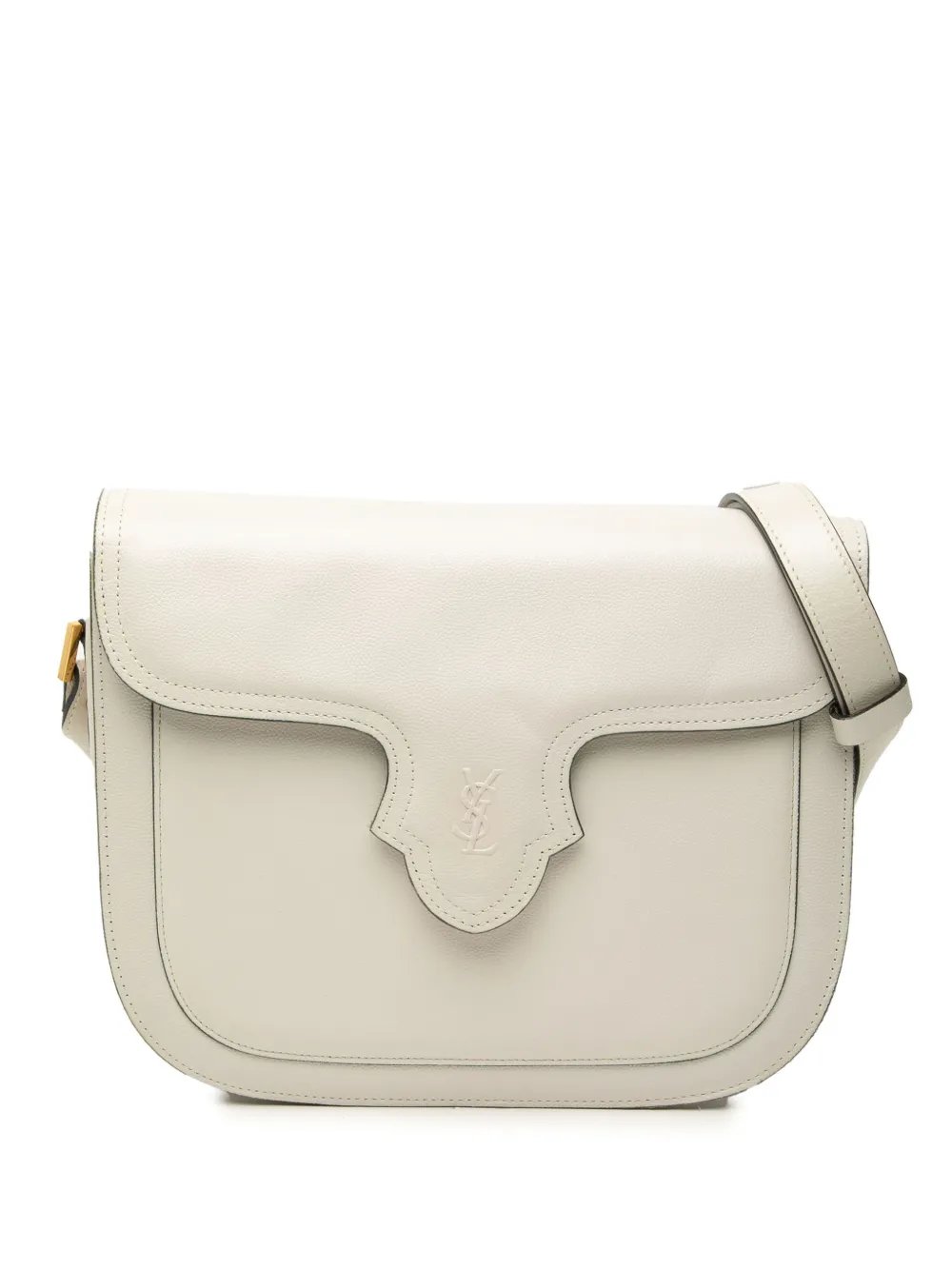 20th Century Embossed Logo Leather Flap shoulder bag