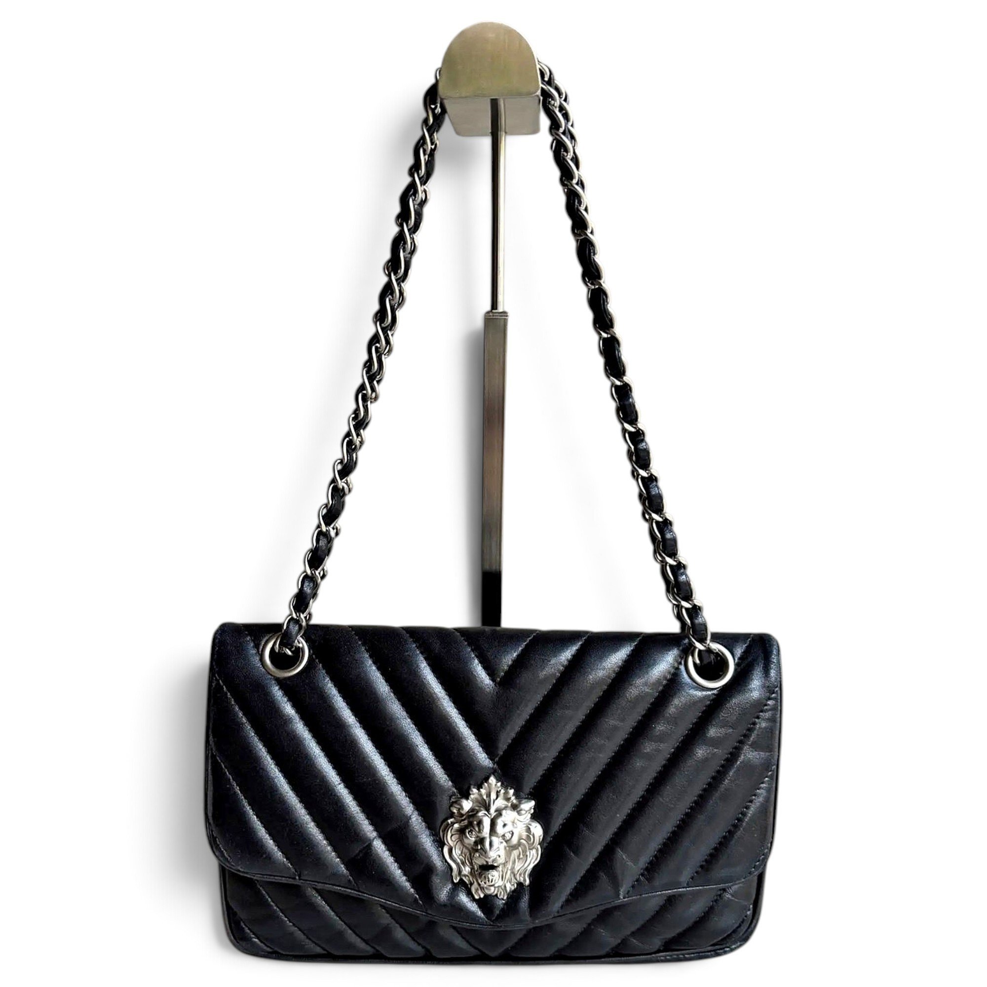 Statement leather handbag