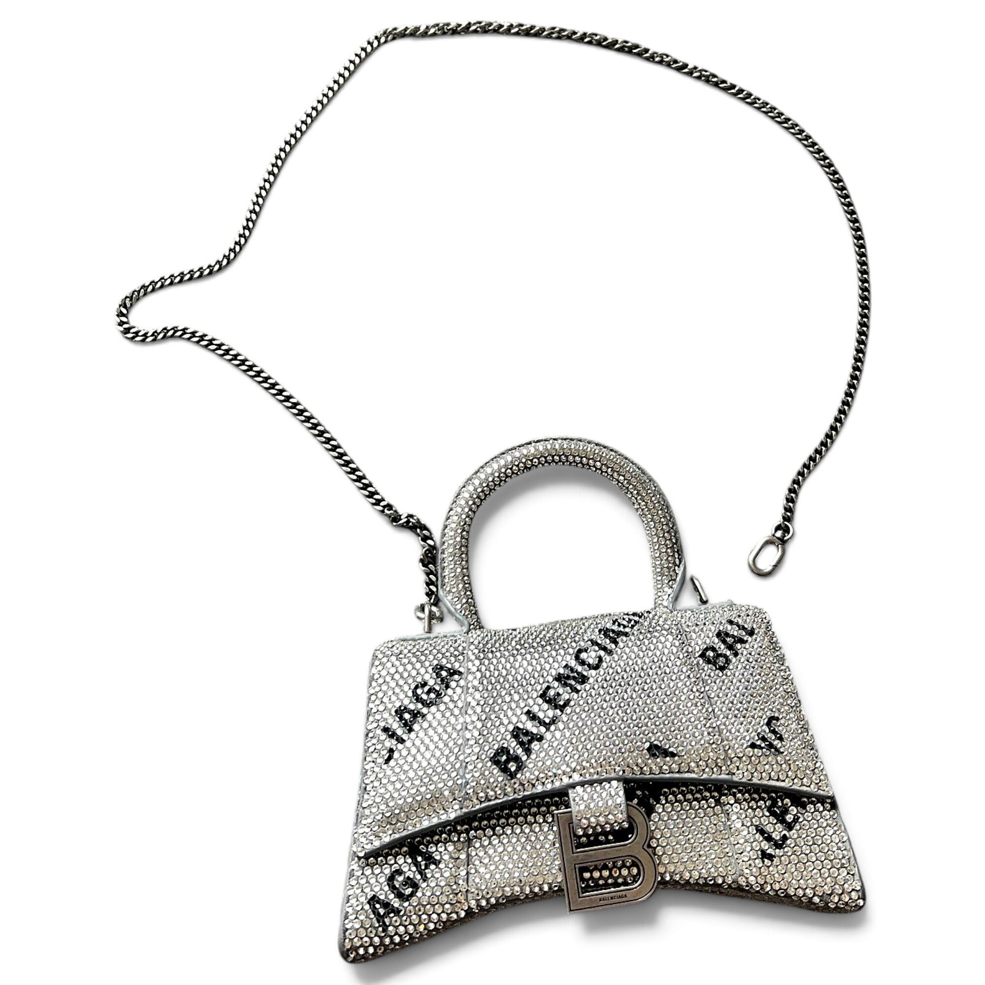 Hourglass leather handbag