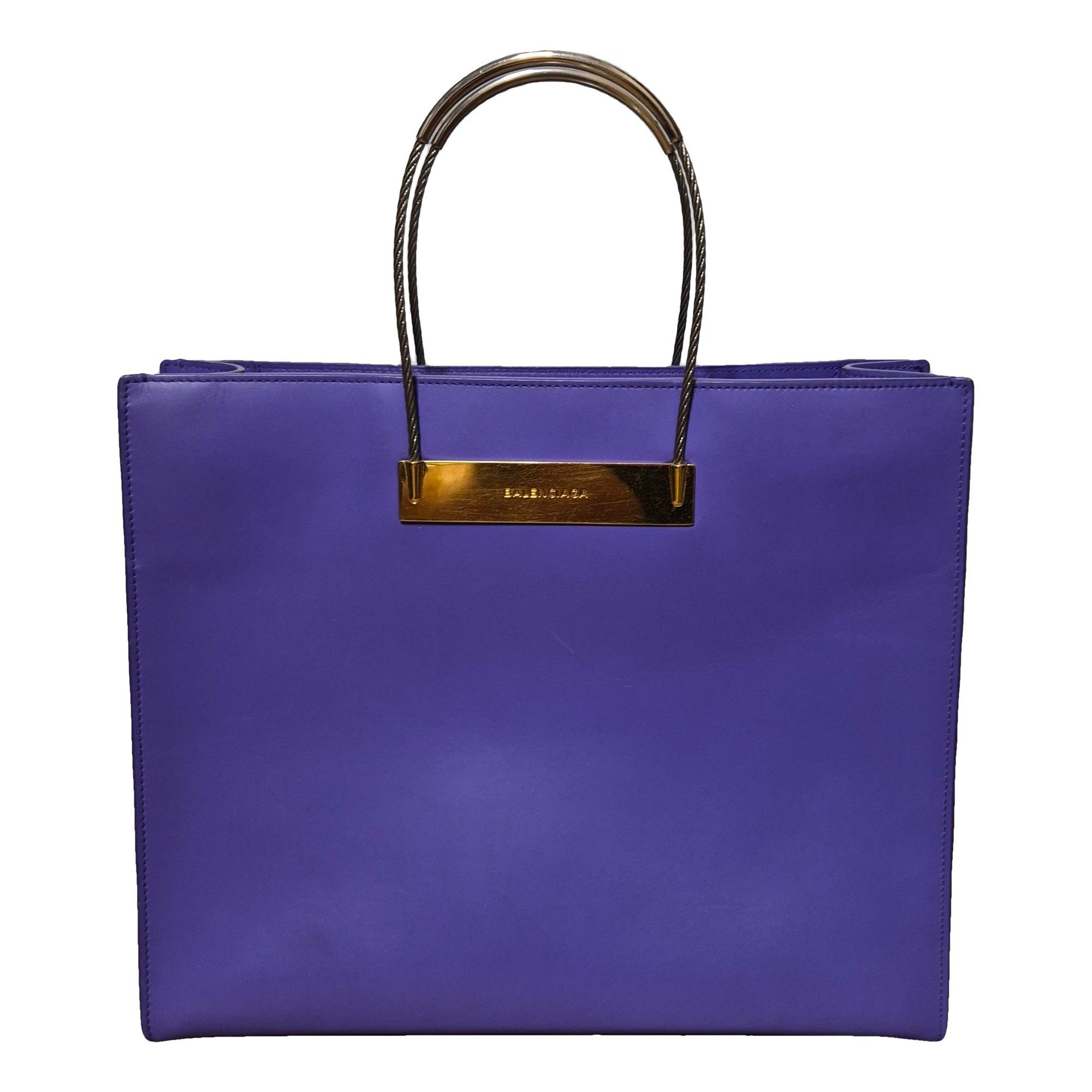 Cable leather handbag