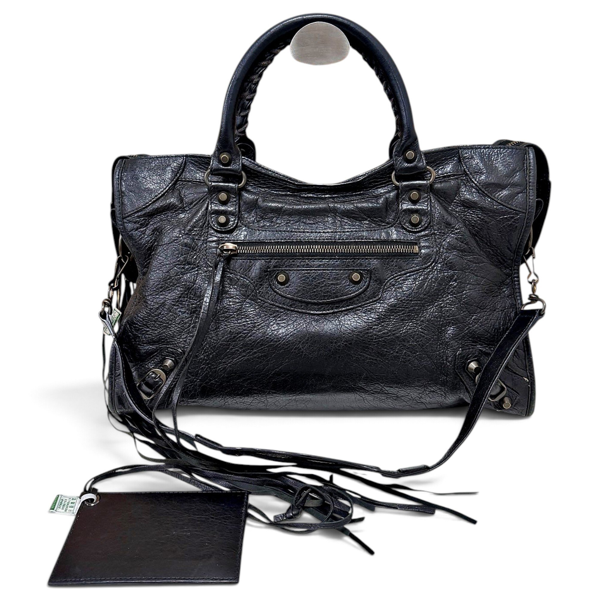 City leather handbag