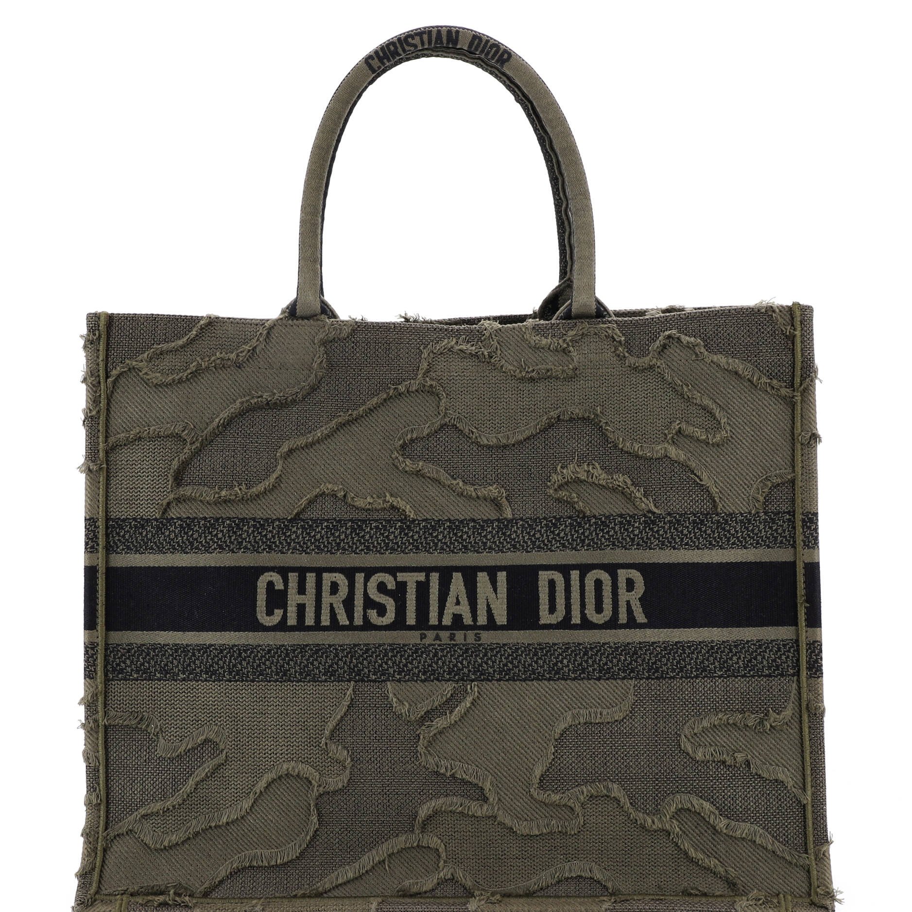 Dior Book Tote Camouflage Embroidered Canvas Large