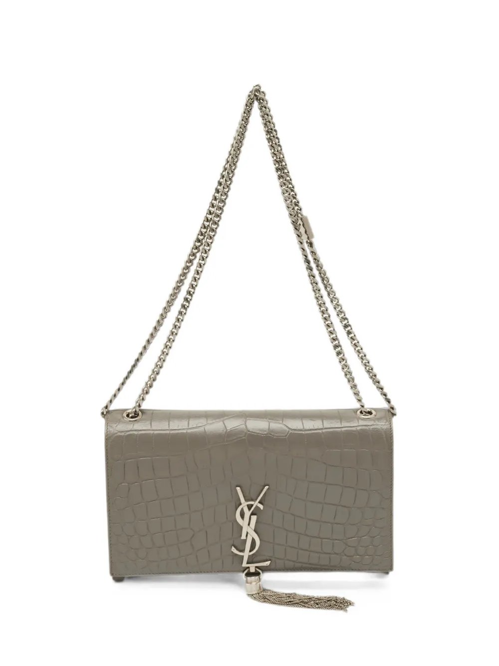 medium Kate Tassel croc-embossed shoulder bag