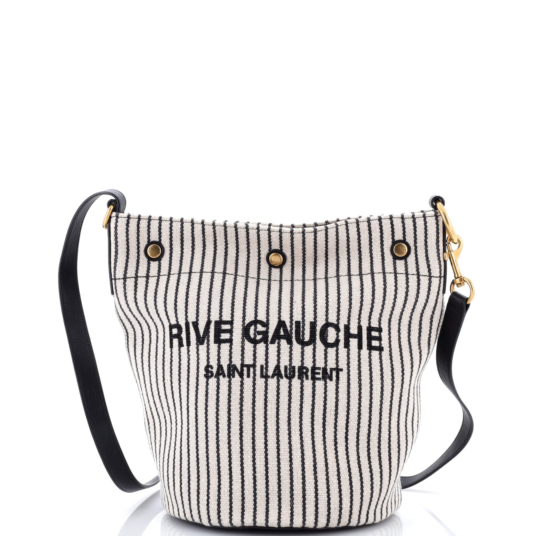 Rive Gauche Bucket Bag Striped Canvas