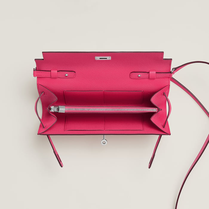 Rose Extrême Kelly Classique to Go Wallet