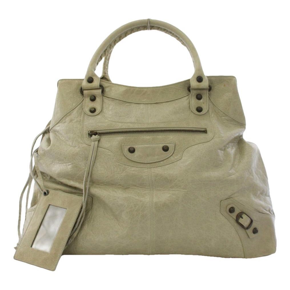 City leather tote