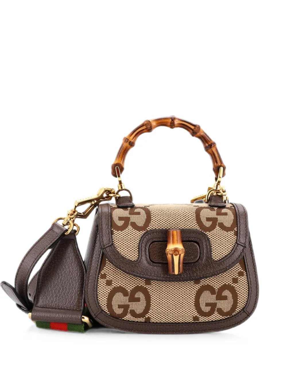 Bamboo 1947 Top Handle Bag Jumbo GG Canvas Mini crossbody bag