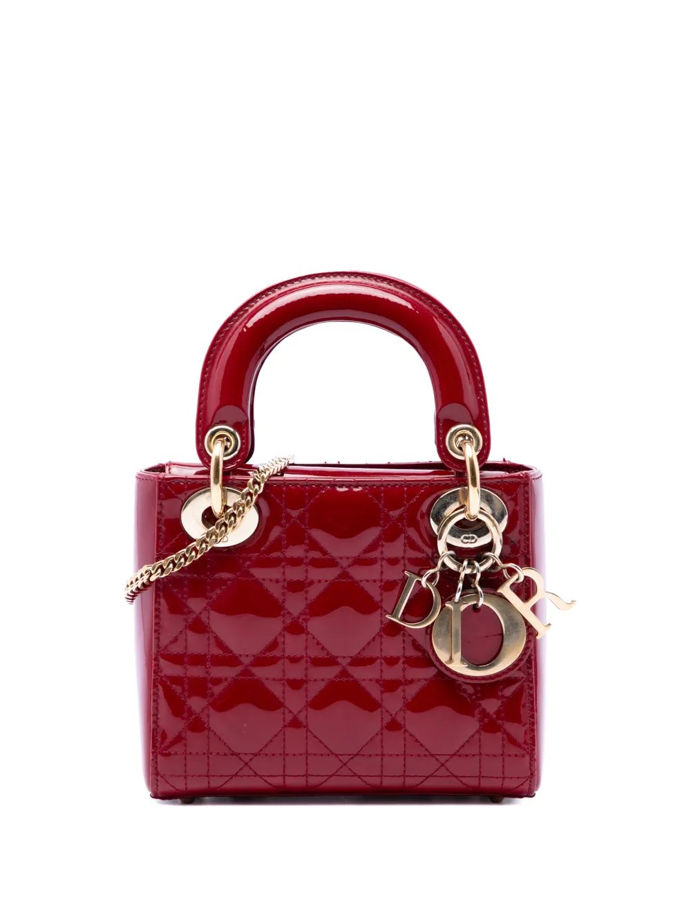 2018 Mini Patent Cannage Lady Dior satchel