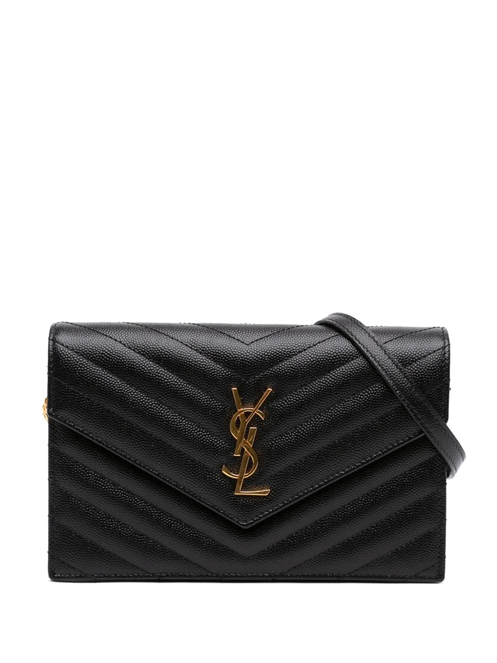 2023 Grain De Poudre Chevron Cassandre Envelope Chain Wallet crossbody bag