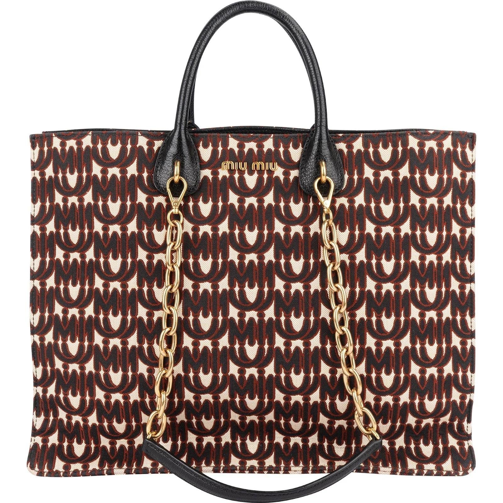 Miu Miu Madras leather tote