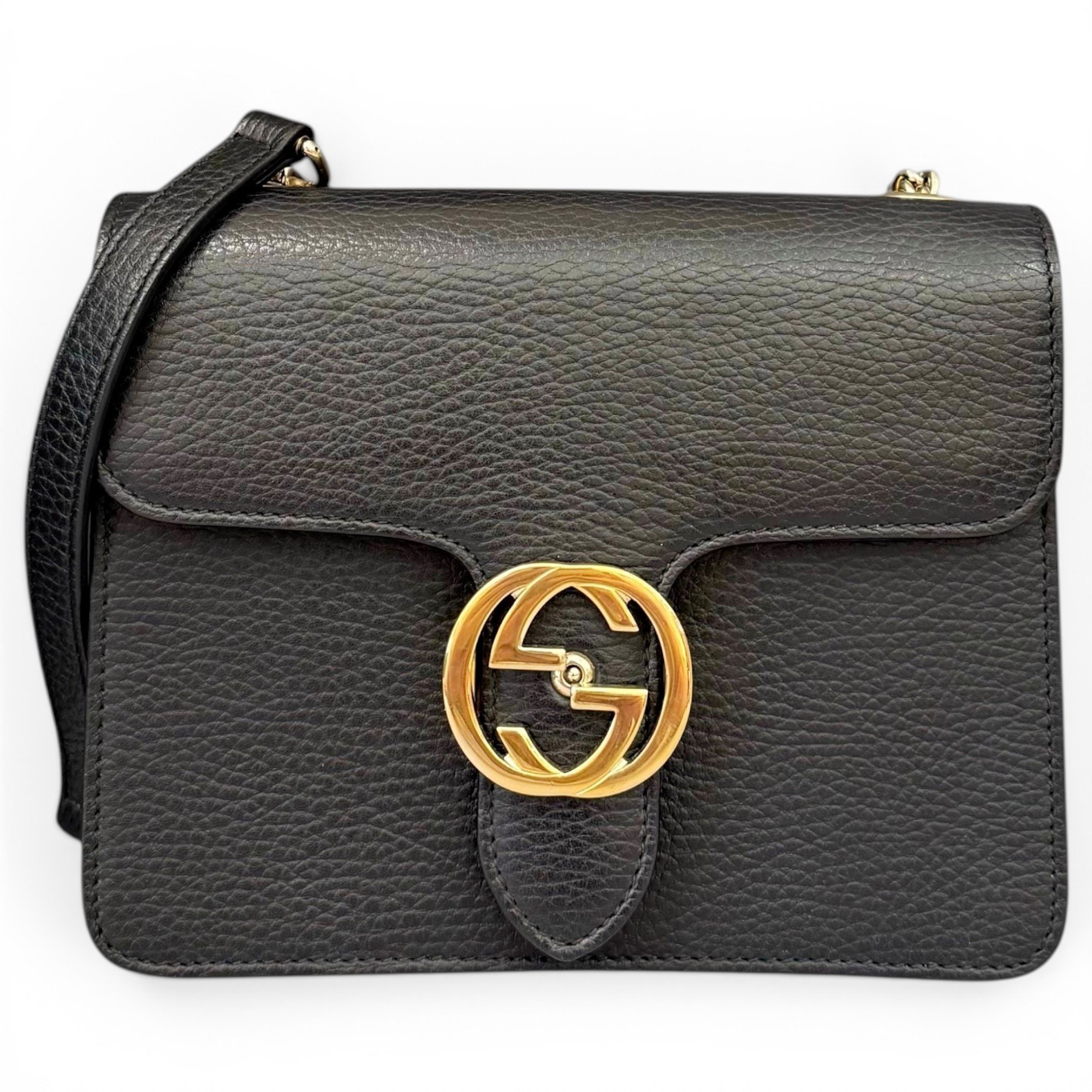 Interlocking pony-style calfskin handbag