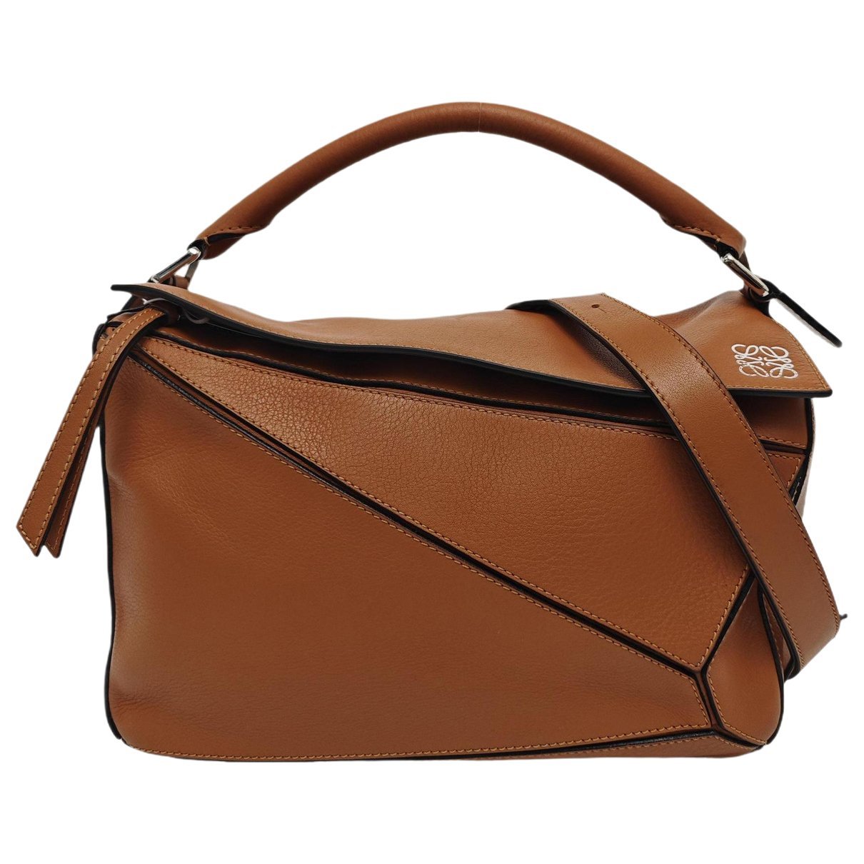 Puzzle leather handbag