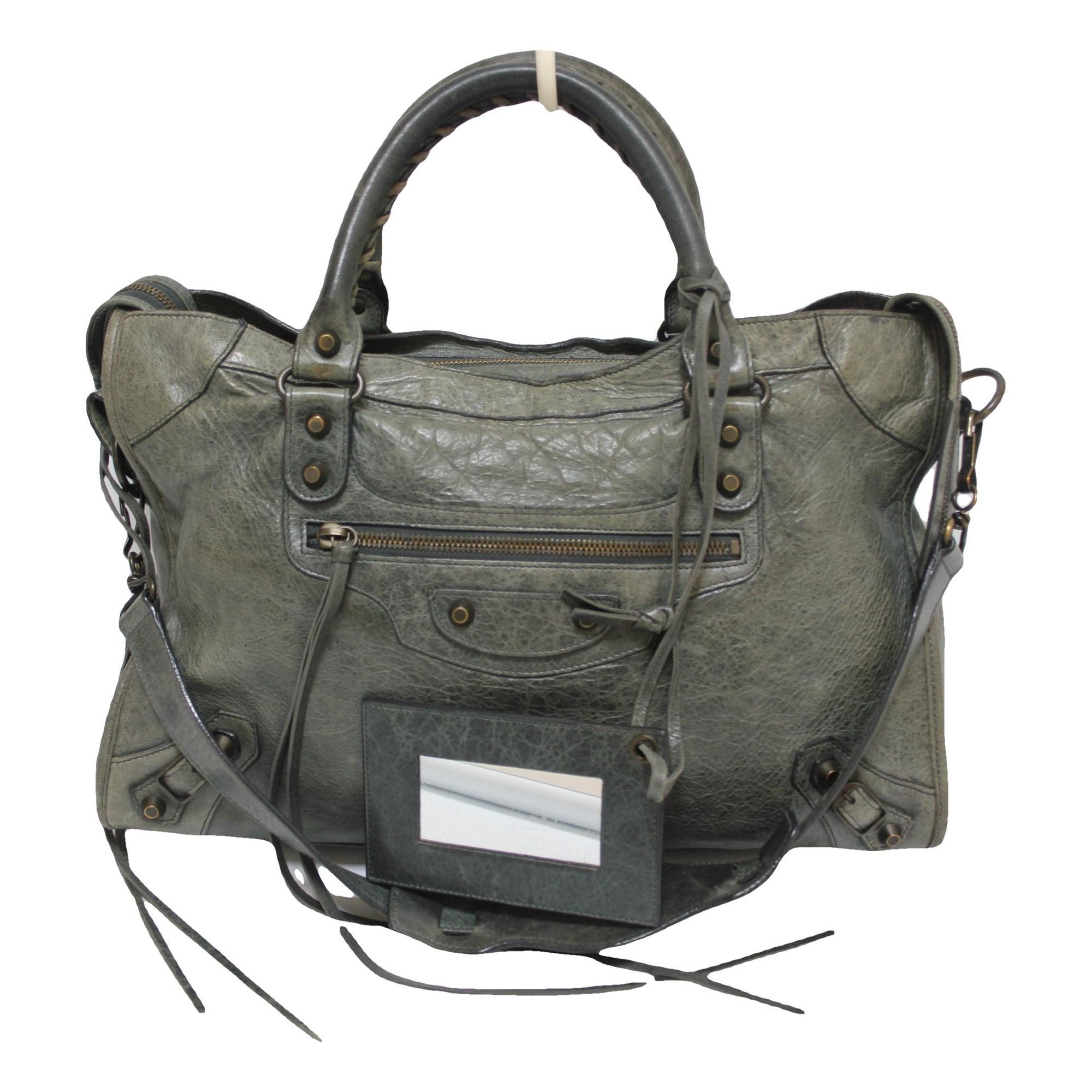 City leather handbag