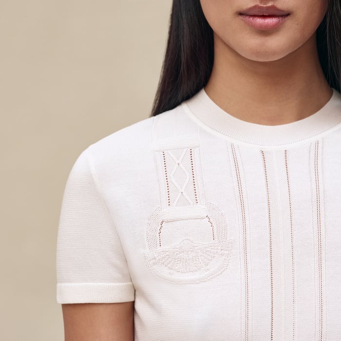 Blanc Nacre "Etriers Remix" Short-sleeve Sweater