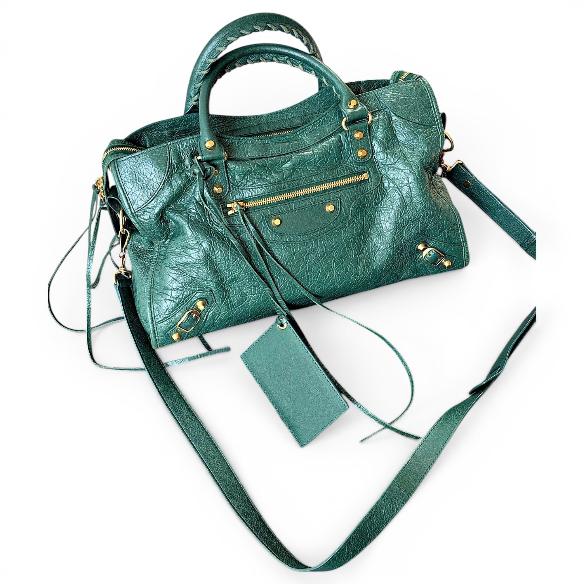 City leather handbag