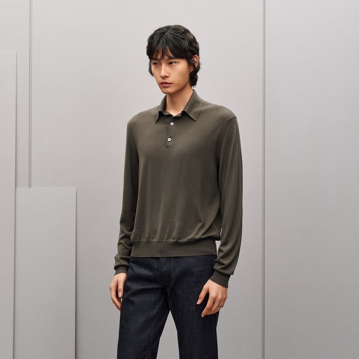 Taupe "Detail H" Polo Shirt