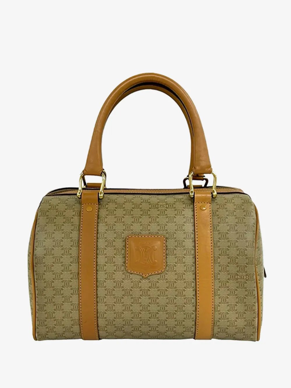 20th Century Macadam Coated Canvas boston bag