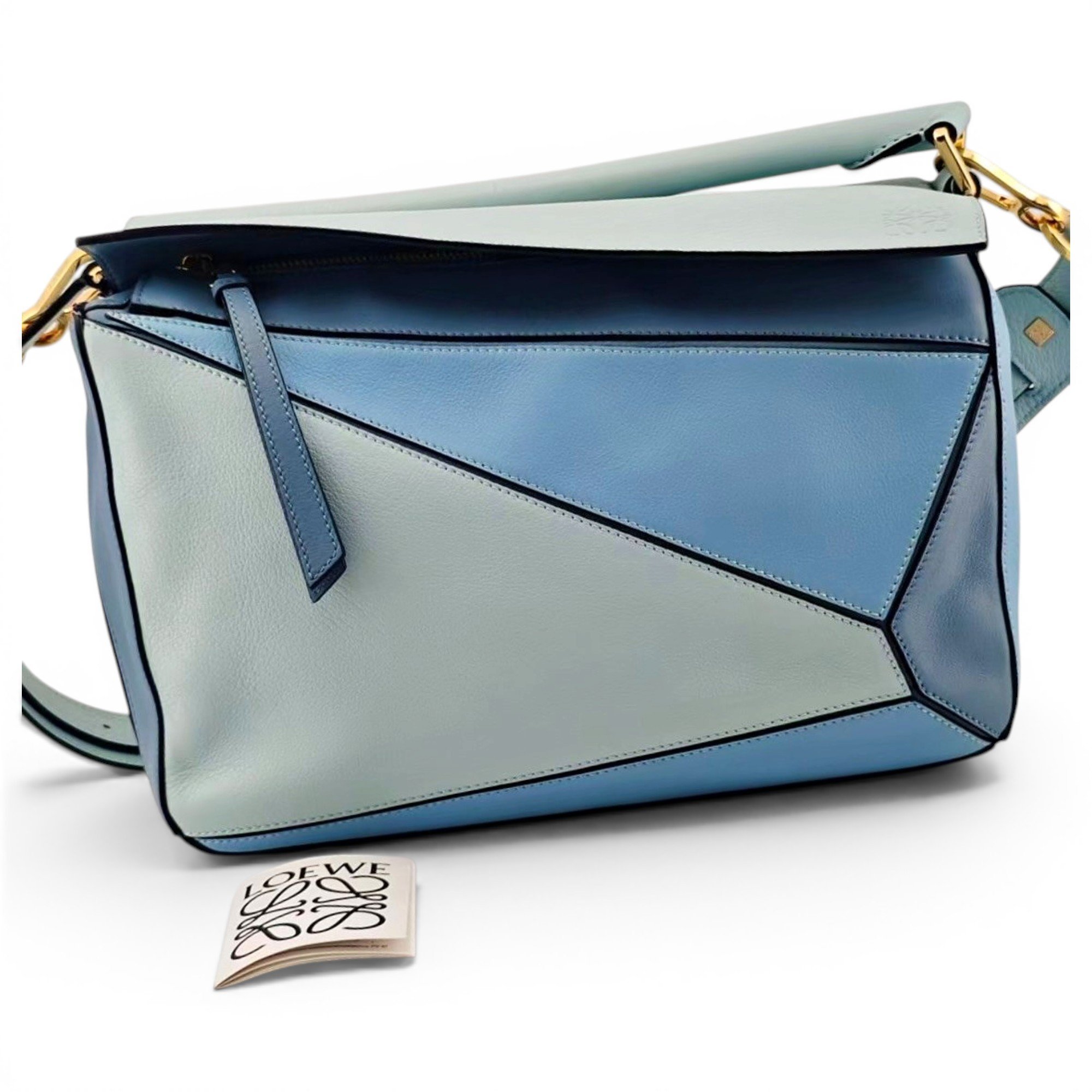 Puzzle leather handbag
