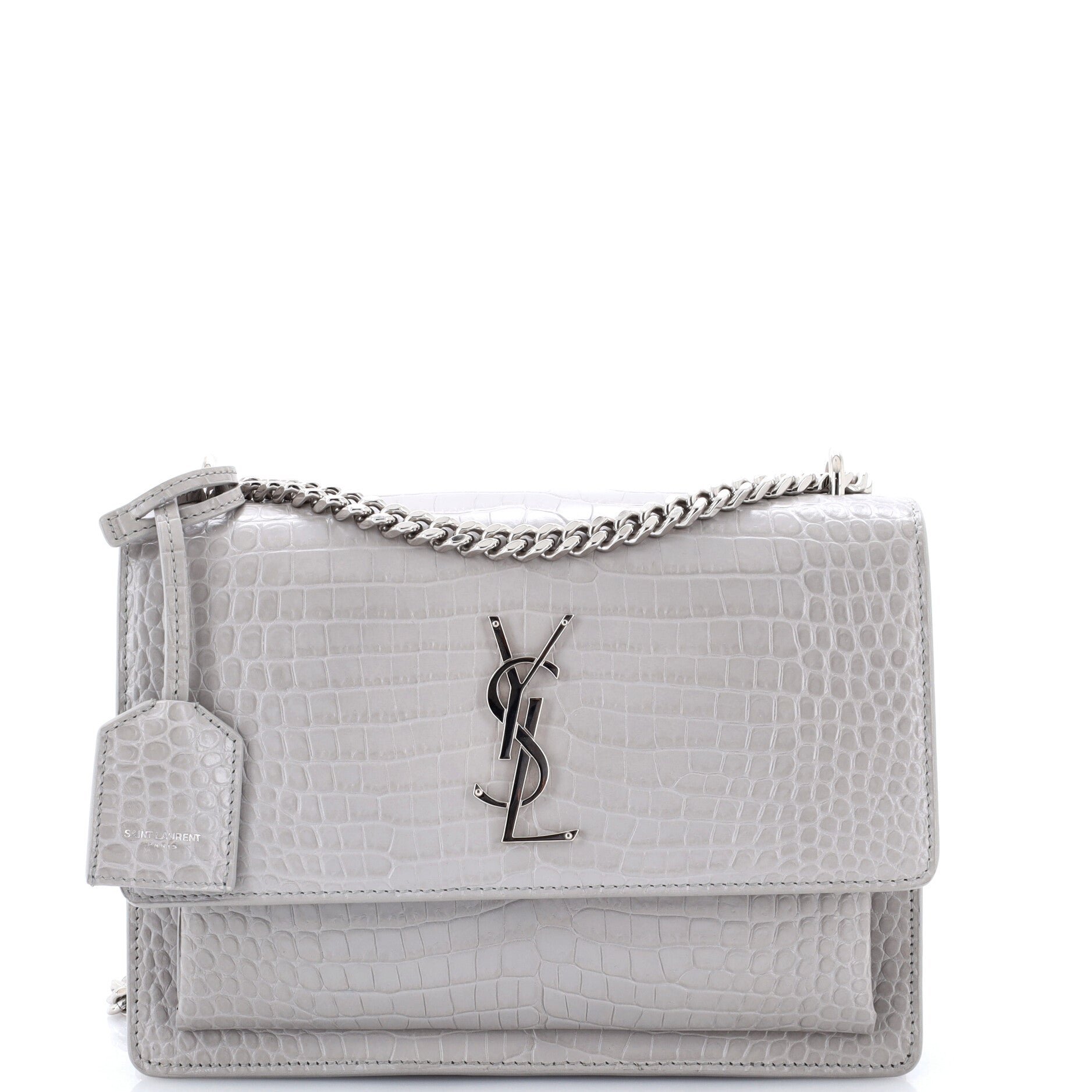 Sunset Crossbody Bag Crocodile Embossed Leather Medium