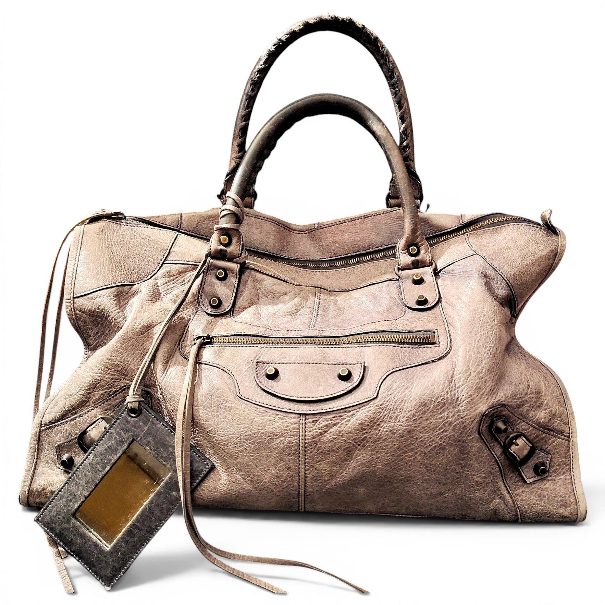 Work leather handbag
