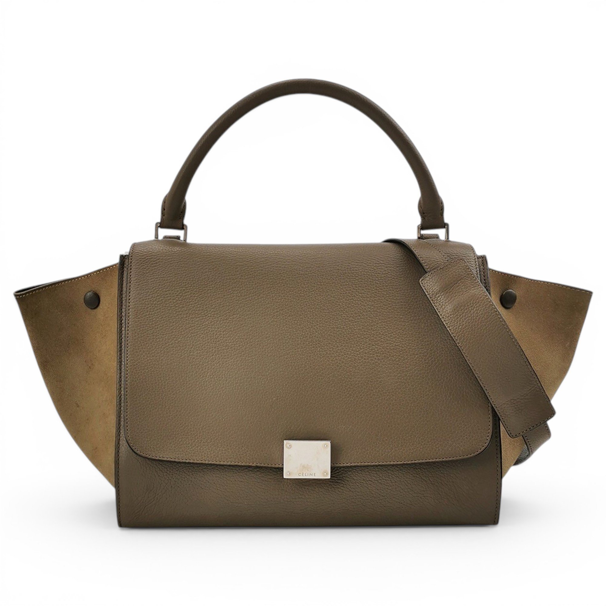 Trapèze leather handbag