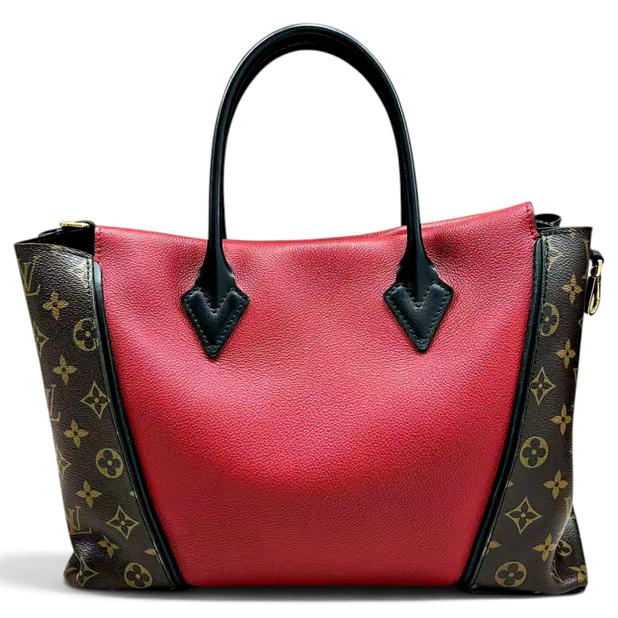 Tote V leather handbag