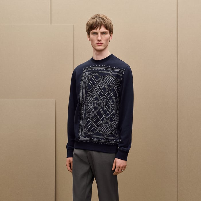 Bleu Nuit "Parcours Sans Faute Bandana" Crewneck Sweater