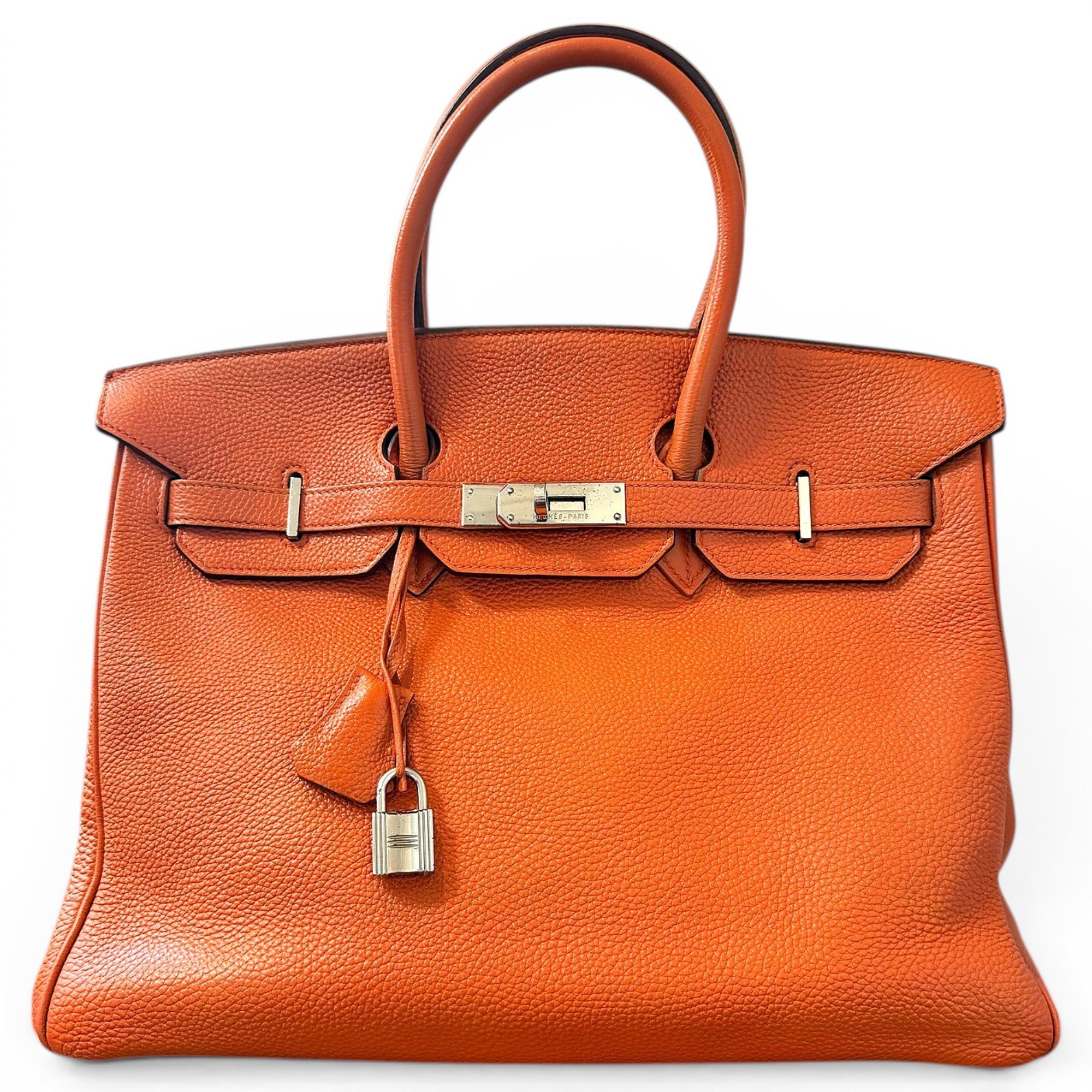 Hermes Birkin 35 Handbag Orange Togo Leather