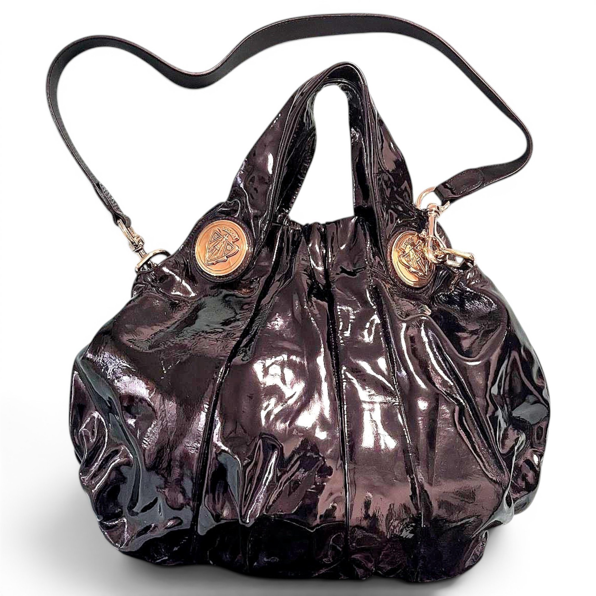 Hysteria patent leather handbag