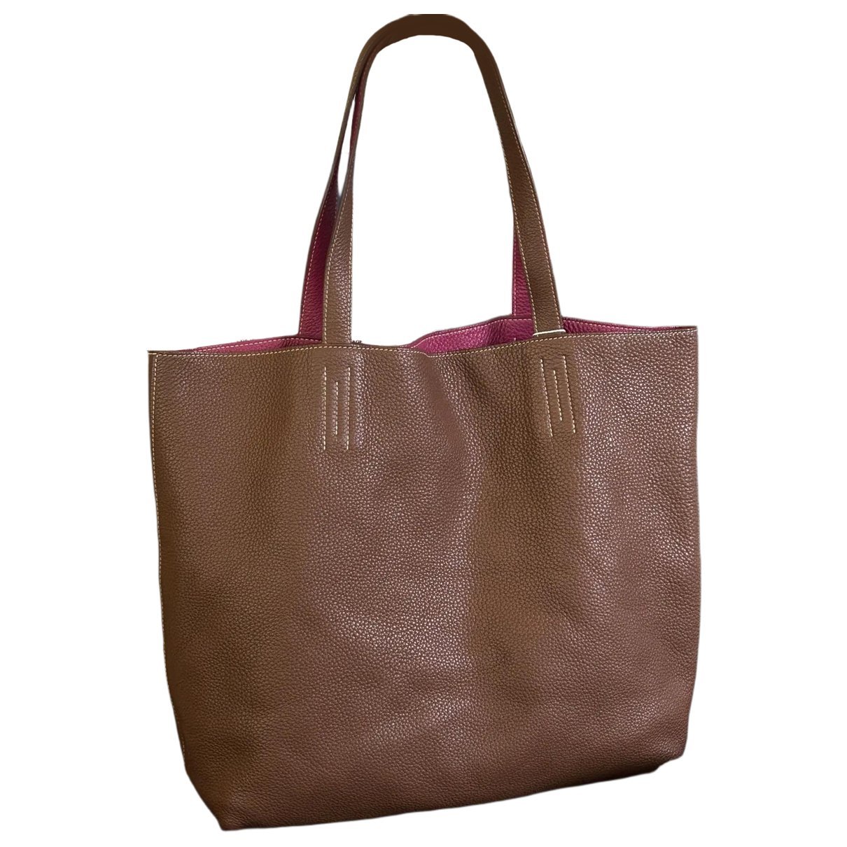 Double sens leather tote