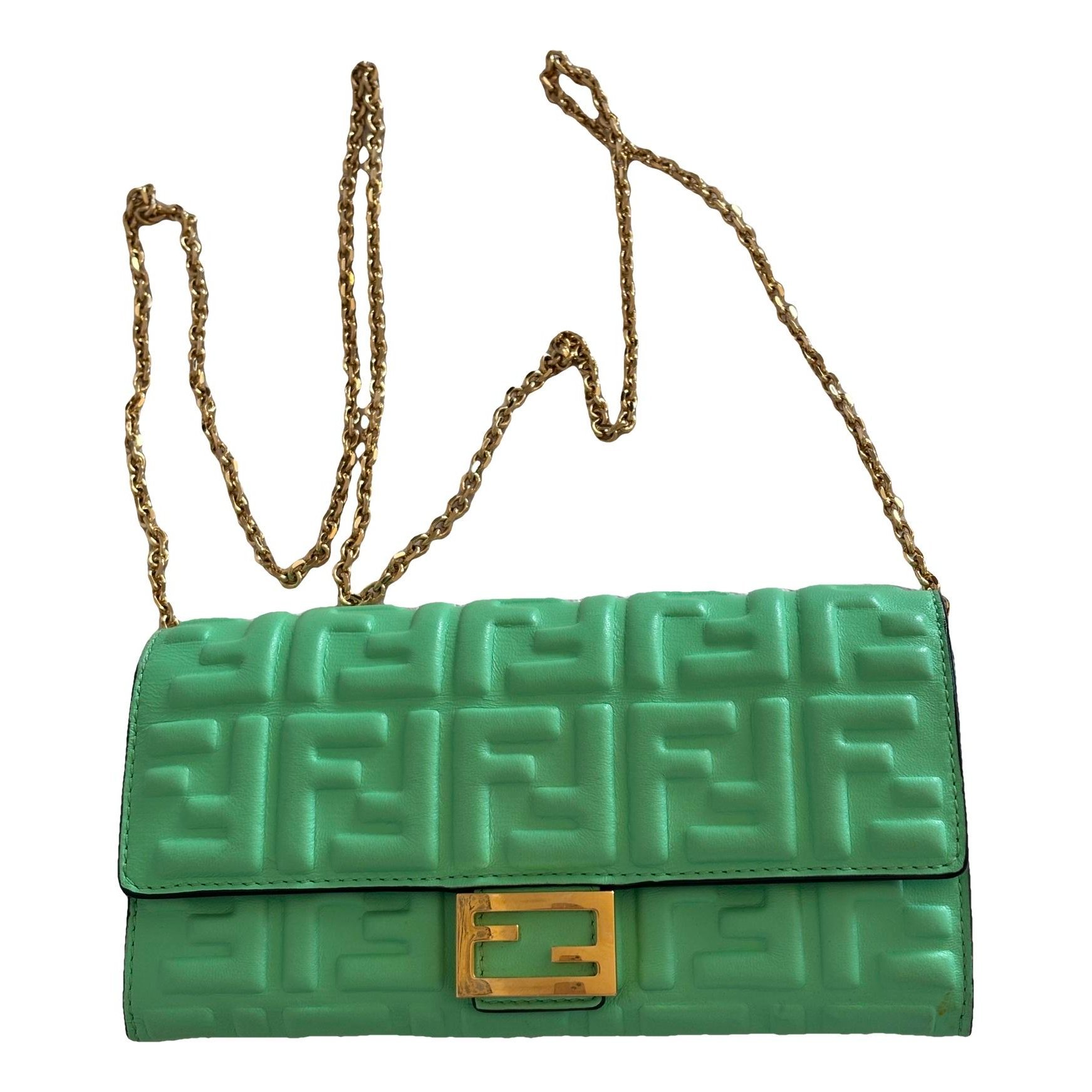 Baguette leather clutch bag