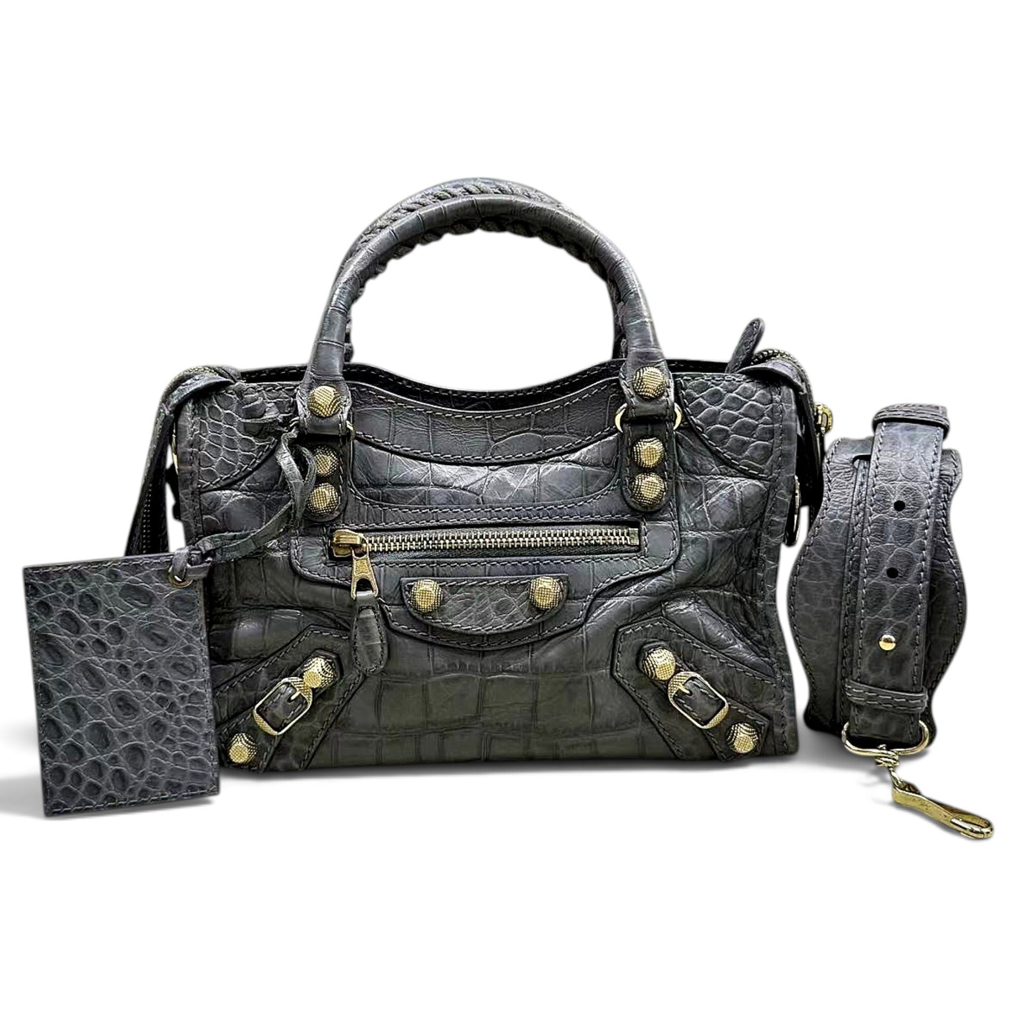 City leather handbag
