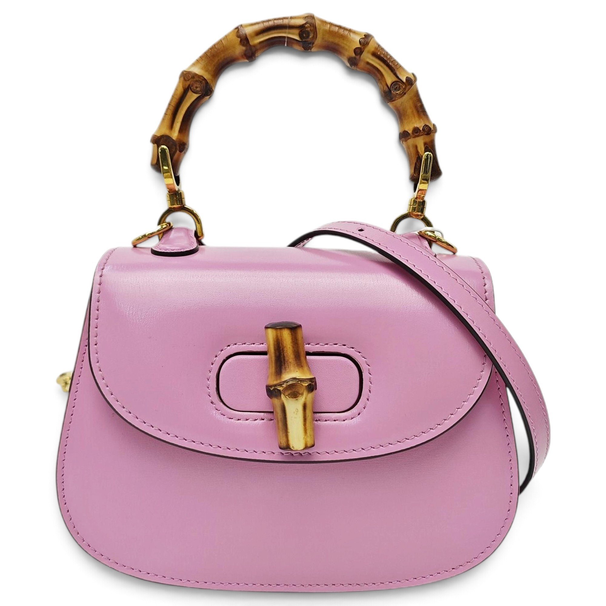 Convertible Bamboo Top Handle leather handbag
