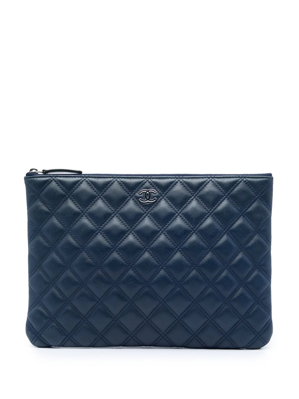 2014-2015 Medium Quilted Lambskin Double Stitch O Case clutch bag