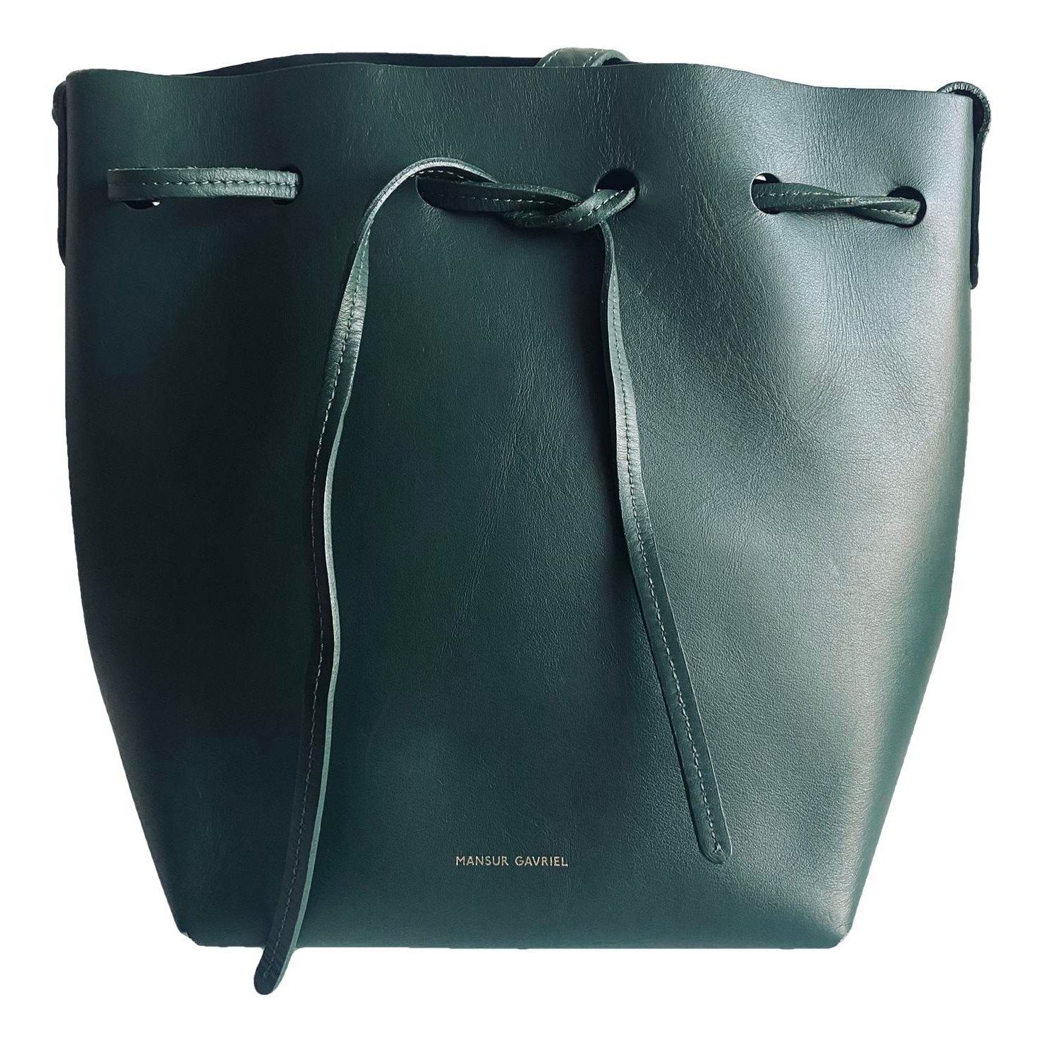 Bucket leather handbag