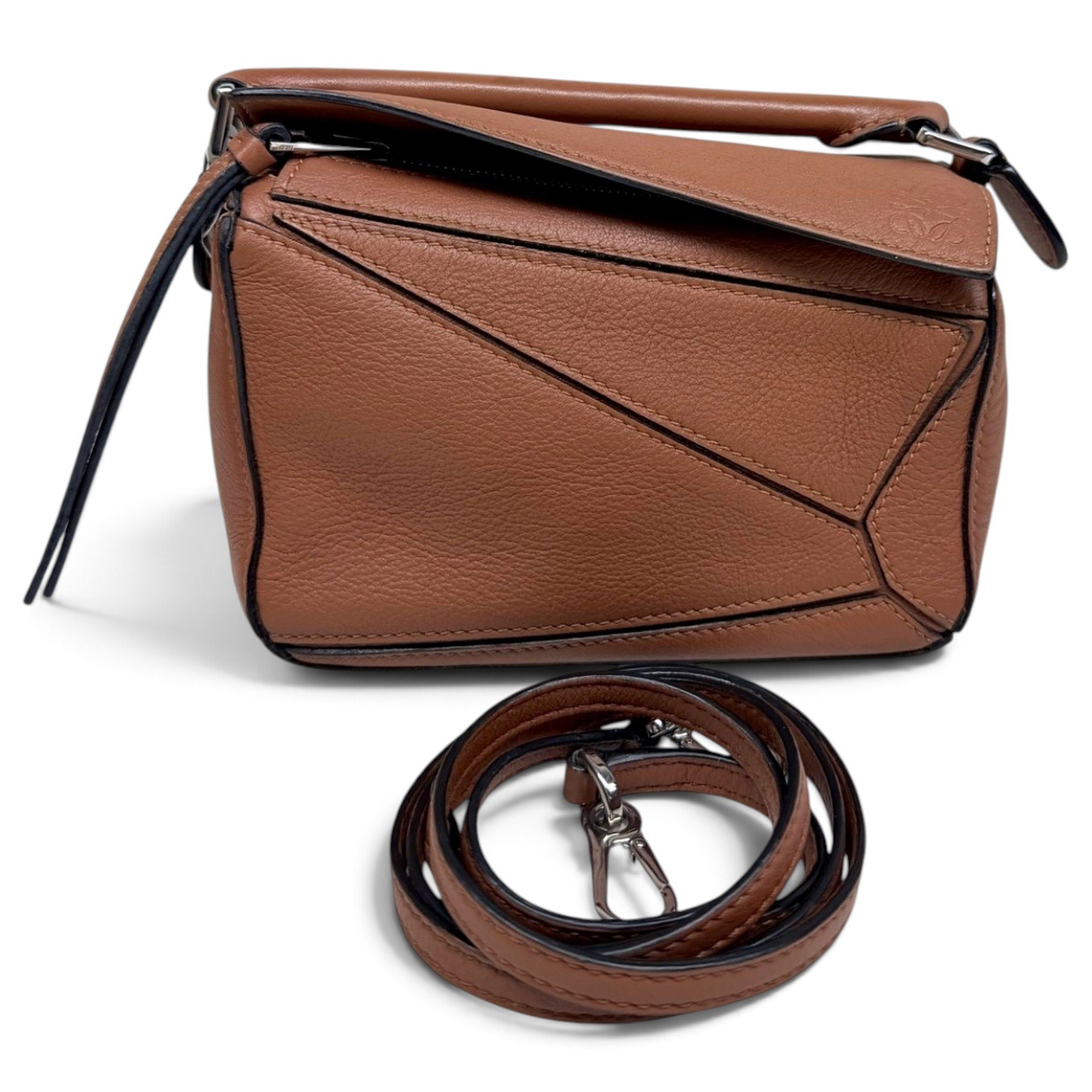 Puzzle leather handbag