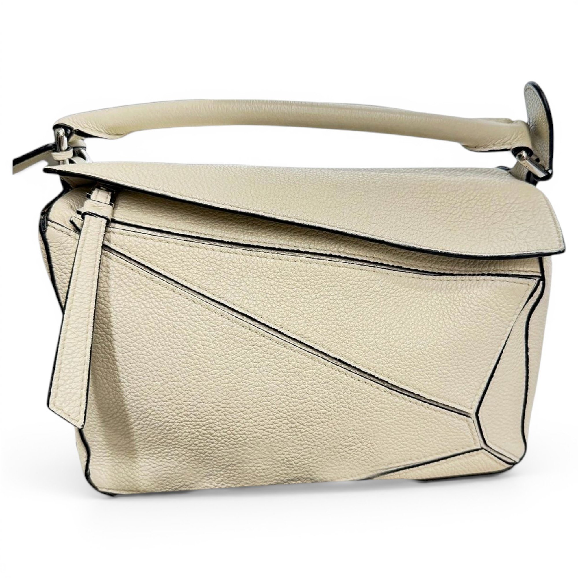 Puzzle leather handbag