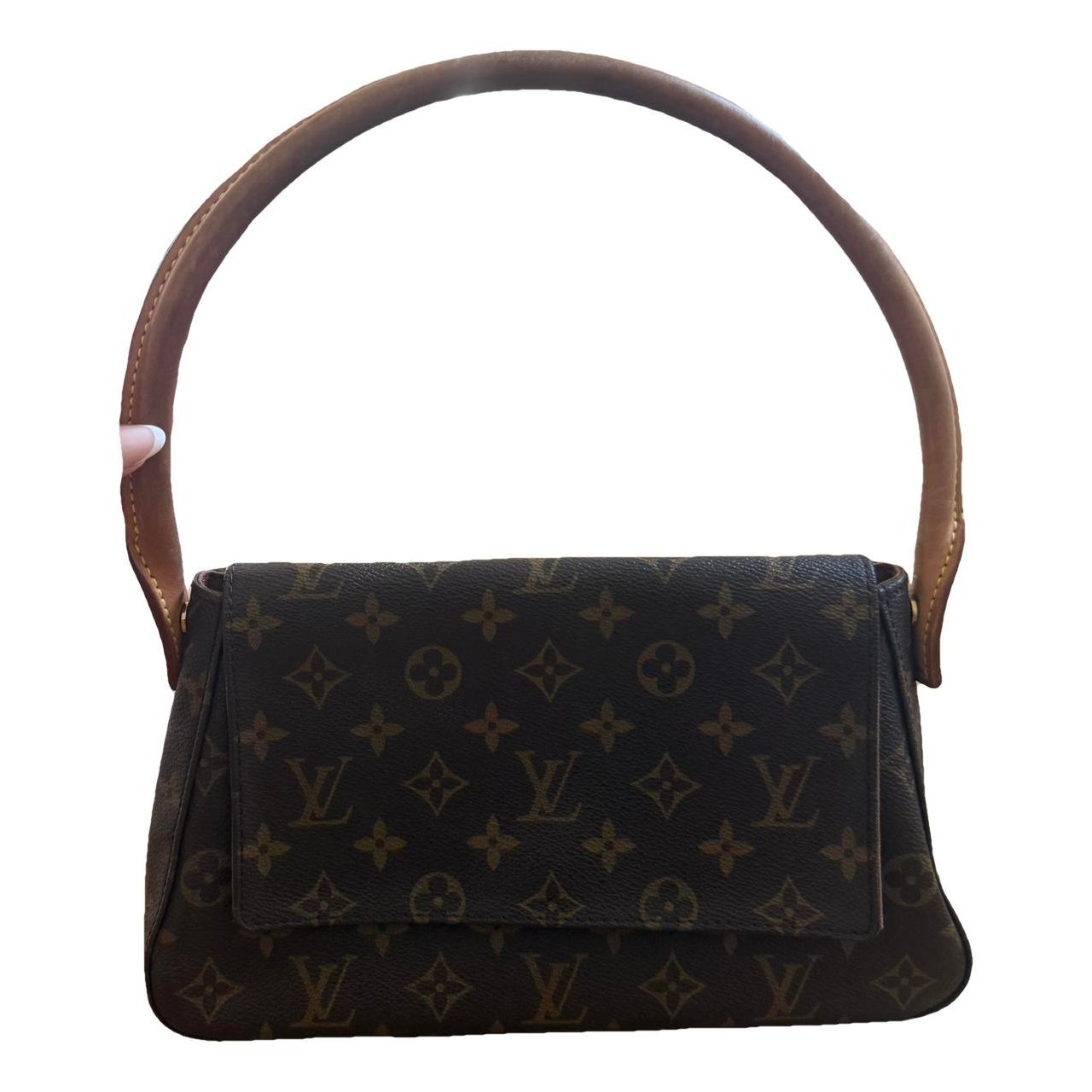 Looping leather handbag