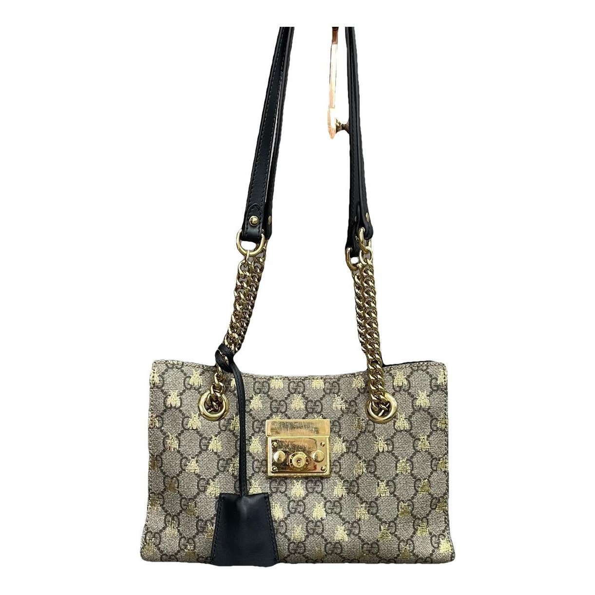 Padlock leather handbag