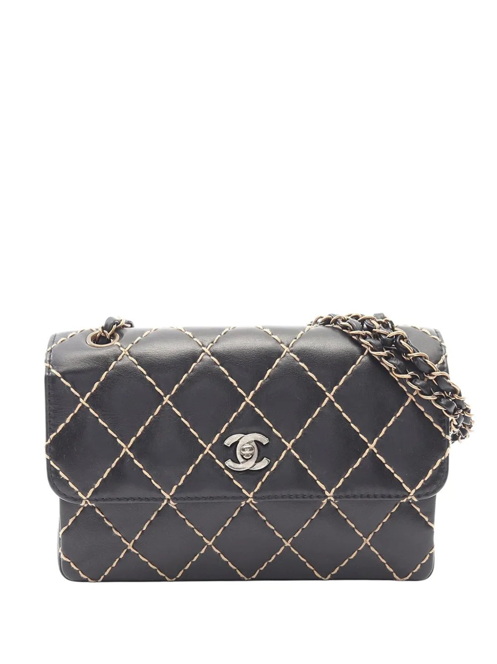 2000-2002 CC Calfskin Wild Stitch Flap shoulder bag